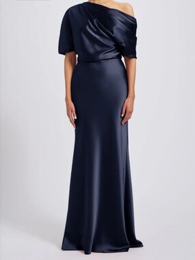 amsale faille v-neck fit-and-flare dress Amsale Bridesmaid Dress MacKayla GB101A Ballet